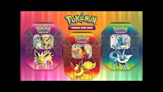 Open the Elemental Power Tins, Vaporeon, Flareon, Jolteon.