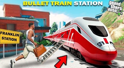 GTA 5 - Franklin Open A New Bullet Train Station In front Of His House GTA 5