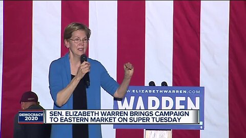 Senator Elizabeth Warren brings campaign to Eastern Market on Super Tuesday