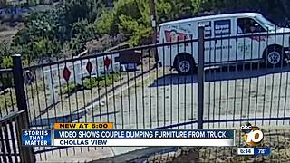 Video shows couple dumping furniture from truck