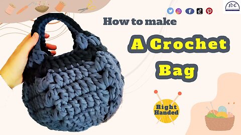Wow 😍 Look what I did to make a crochet round bag - Right Handed
