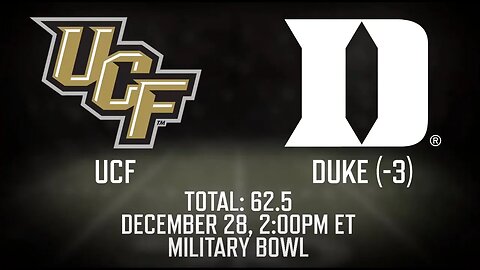 Central Florida vs Duke Prediction and Picks | Military Bowl Betting Advice | UCF vs Duke | Dec 28