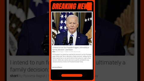 Current News | Joe Biden announces his intention to run for President again in 2020 | #shorts #news