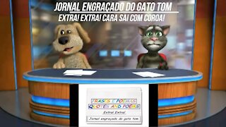 Jornal engraçado do gato tom: Cara sai com coroa! [Frases e Poemas]