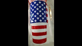 30 oz Hand Painted American Flag Tumbler