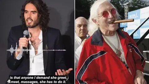 Moment Russell Brand tells Jimmy Savile he will bring him an attractive naked female assistant who