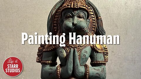 Paint and Gold Leaf on a Hanuman Statue