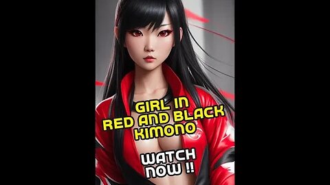 GIRL IN RED AND BLACK KIMONO, ( AI ART, AI GENERATORS ) @MIX_IMAGI