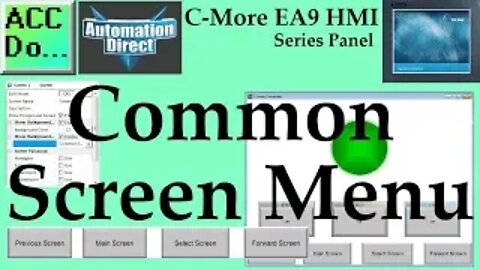 C-More EA9 HMI Series Panel Common Screen Menu