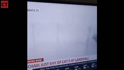 Scary Moment Weatherman Nearly Impaled During Hurricane Michael Coverage