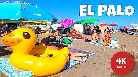 Busy Málaga El Palo Village Beaches 🏖️ Spain Beach Walk | Hot Summer Costa Del Sol [4K]