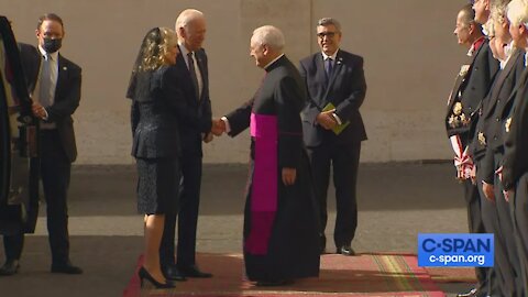 President Biden Arrives for Meeting with Pope Francis