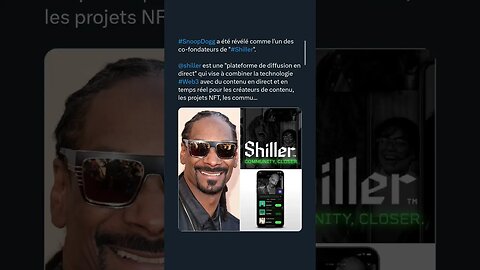 #SnoopDogg a été révélé comme l'un des co-fondateurs de "#Shiller"