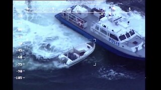 Boat Chase with police boat, police helicopter and Swedish Coast Guard in Sweden