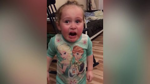 Toddler Girl Reacts To Eating Sour Warhead Candy For The First Time