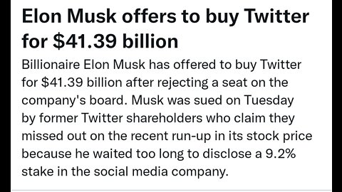 🤣🤣🤣 WAR‼ 🤣🤣🤣 ELON MUSK JUST MADE AN OFFER TO ENTIRELY BUY TWITTER 👍😎👏