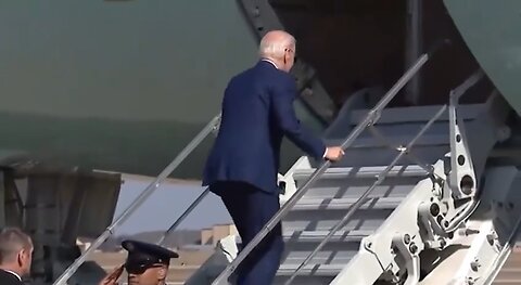 WATCH: President Biden Nearly Stumbles While Boarding Air Force One Using Short Stairs