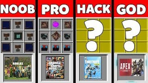 Minecraft Noob vs Pro vs Hacker vs God Computer Game Crafting | Noob vs Pro challenge in minecraft
