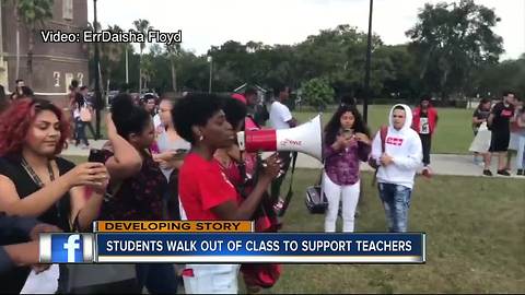 Students across Hillsborough County stage walk outs in support of teachers awaiting pay raises