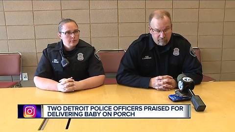 Detroit police officers share story of delivering baby on front porch