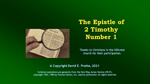 Video Bible Study: 2 Timothy 1