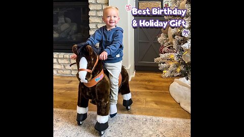 PonyCycle Horse Ride on Toy for Toddlers Boy Toys Classic Model U (with Brake/ 30" Height/Size 3 for Age 3-5) Giddy up Riding Horse Rocking Horse Rides Chocolate Brown Ux321 . 【𝟭𝟬𝟬% 𝐊𝐢𝐝-𝐏𝐨𝐰𝐞𝐫𝐞𝐝】PonyCycl