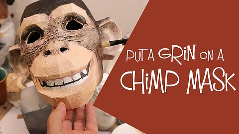 Fast Way to Paint a Realistic Chimp Mask Made With Paper Mache