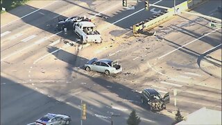 Multiple cars involved in crash at S. Parker Road and S. Chambers Road