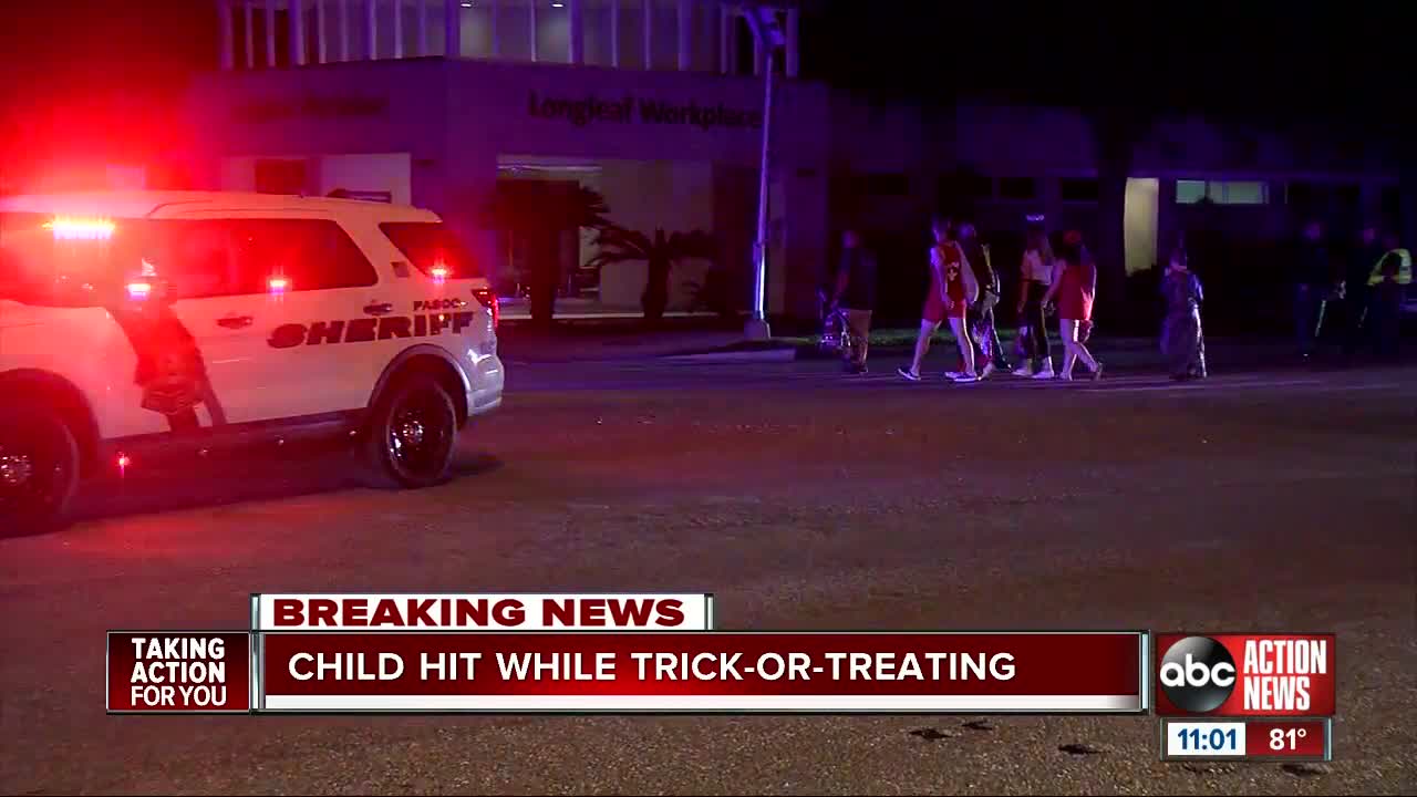 Child hit while trick-or-treating