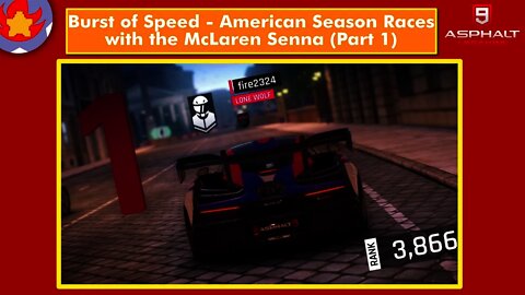 BoS - American Season Races w/ McLaren Senna (Part 1) | Asphalt 9: Legends for Nintendo Switch