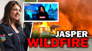 Danielle Smith tearfully reacts to Jasper, Alberta wildfire devastation