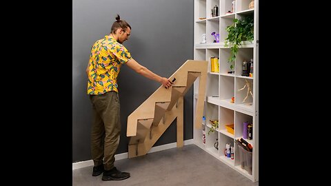DIY Foldable Staircase. Amazing solution for a small living space!🪜