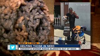 Sarasota woman crochets grocery bags into mats for the homeless