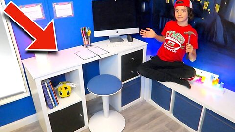 HOW he BUILT a desk using IKEA STORAGE units KALLAX