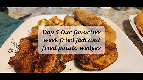 Day 5 Our favorites week Fried fish and fried potato wedges #friedfish Ty @LittleVillageHomestead