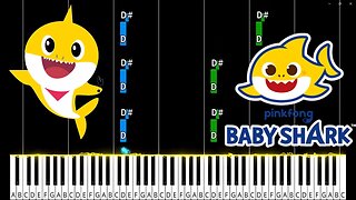 Baby Shark Piano Tutorial. RE-UPLOAD.