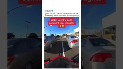 Motorcycle pulled over for stopping at light?🚦What are your thoughts?