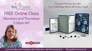 👑 Stampin' Up! Framed Florets Four Panel Card