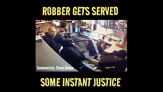 Robber gets taken down by entire staff