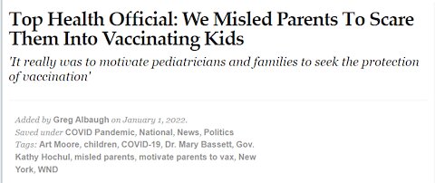 Top Health Official: We Misled Parents To Scare Them Into Vaccinating Kids
