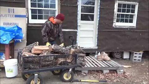 Cutting And Splitting Firewood For My Tiny House On Wheels