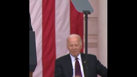 Biden at the Arlington Memorial falls asleep 😴