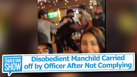 Disobedient Manchild Carried off by Officer After Not Complying