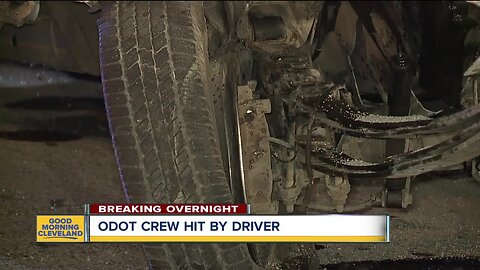 Suspected drunk driver pretends to panhandle after hitting an ODOT truck on I-90 in Cleveland