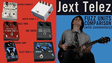 W/ Words⚡Jext Telez 🎶 Canyon Climber 🎸 White Pedal🎛️ Dizzy Tone 🔊 Range Lord 🎼 Uni Drive 🎵 Buzz Tone