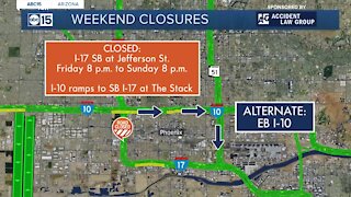 Weekend freeway closures for November 13-16