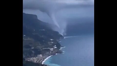 Incredible footage of the tornado that hit the Amalfi Coast in Italy today.