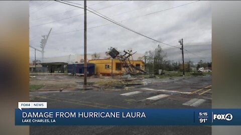 Damage from Hurricane Laura