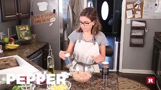 Chop and drop chicken and veggies with Elissa the Mom | Rare Life