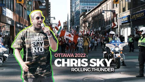 Chris Sky gets interrupted by provocateurs at Rolling Thunder Ottawa 2022